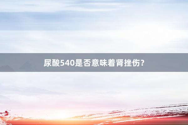 尿酸540是否意味着肾挫伤？